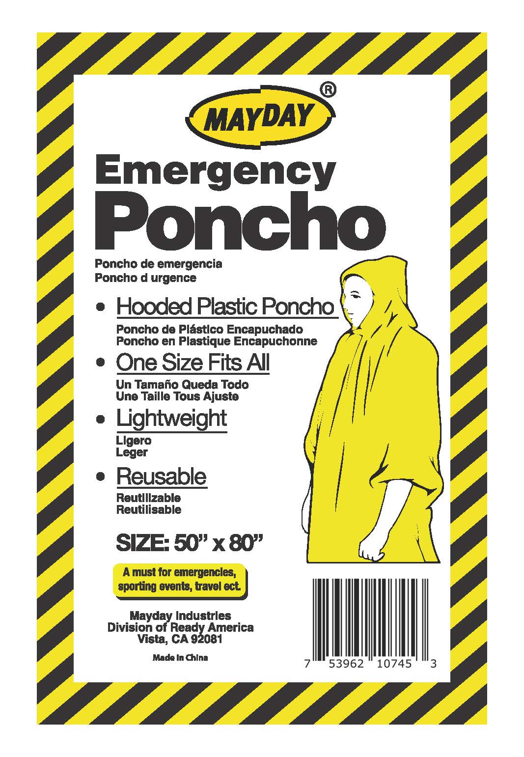 Mayday Emergency Poncho (Adult size)